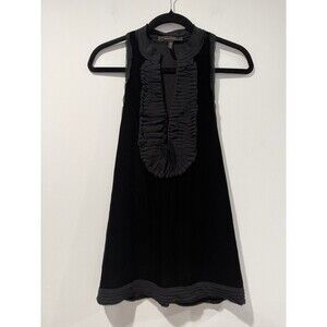 BCBGMaxazria Top Women Small Blk Velvet Whimsigoth Dark Romantic Vamp Victorian